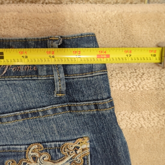 Mecca Femme USA Jeans Womens Vintage Straight Leg Size 13/14 Embroidered Denim - Picture 11 of 16